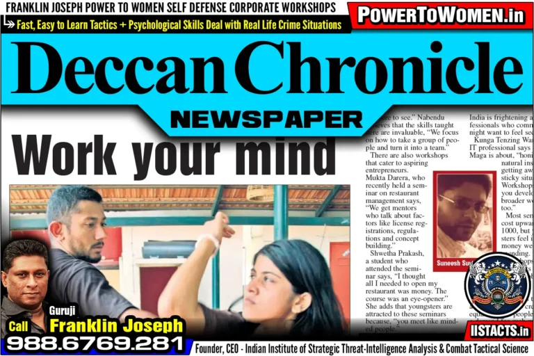 Deccan Chronical Newspaper - Krav Maga work your mind > Power To Women Self Defense Corporate Workshops