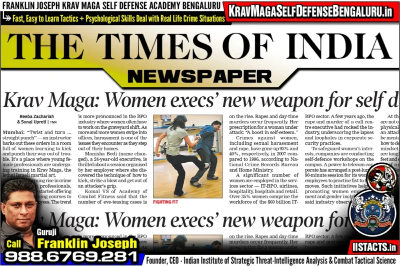 Times of India Newspaper ~ Krav Maga – Women executives new weapon for self defence